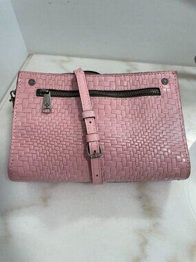 Patricia Nash Turati Woven Leather Crossbody in Pink
